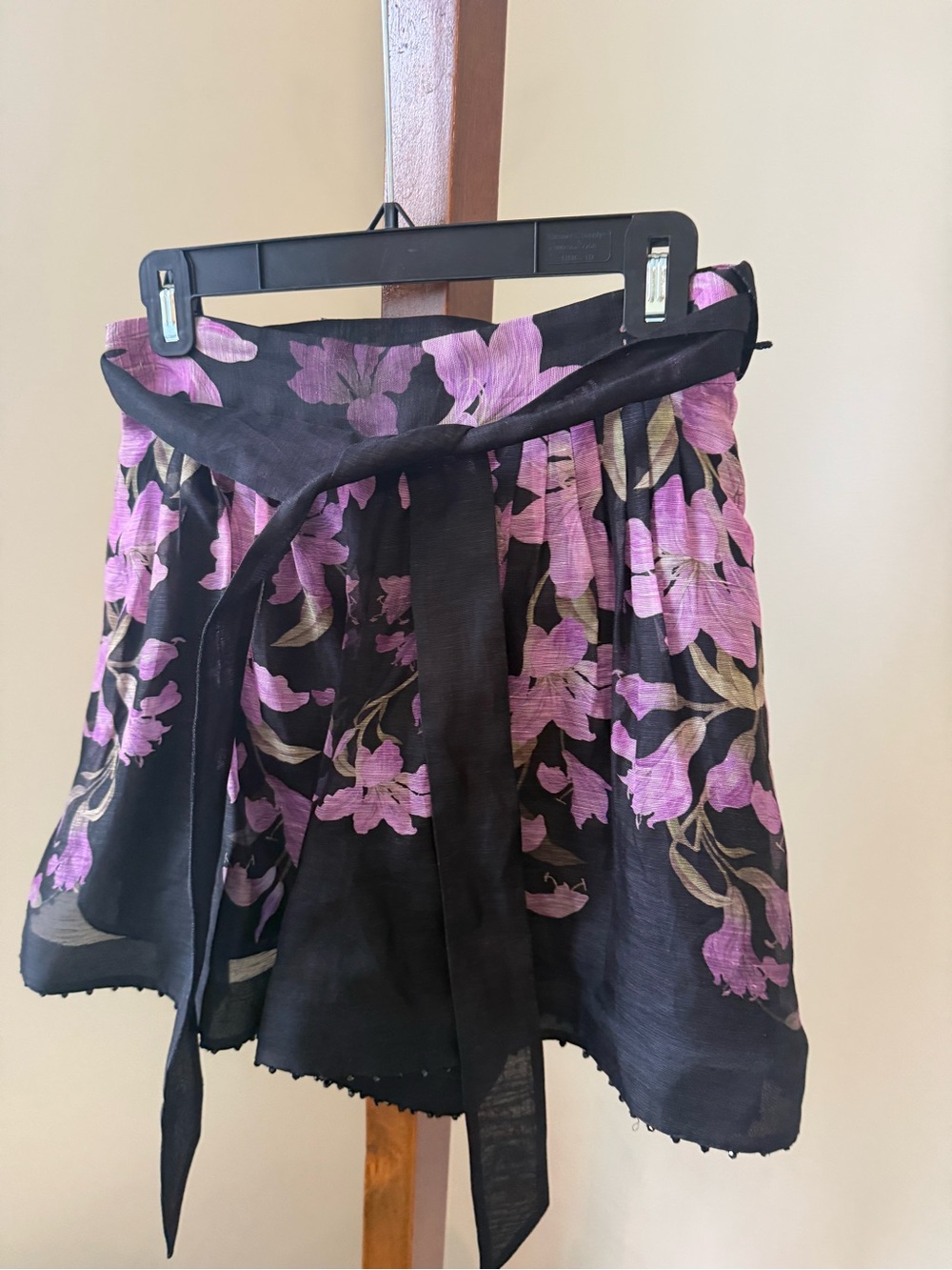 Zimmermann Black Floral High-Waist Shorts with Pink Blossoms - Picture 5 of 6